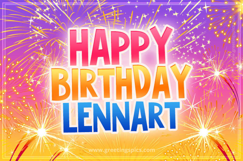 Happy Birthday Lennart Picture with fireworks