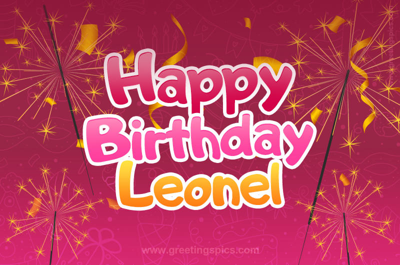 Happy Birthday Leonel Image with sparklers