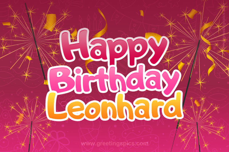 Happy Birthday Leonhard Image with sparklers