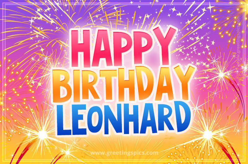 Happy Birthday Leonhard Picture with fireworks