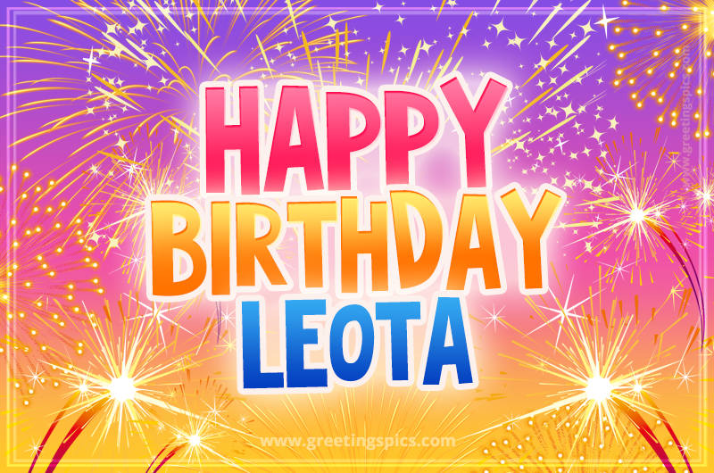 Happy Birthday Leota Picture with fireworks