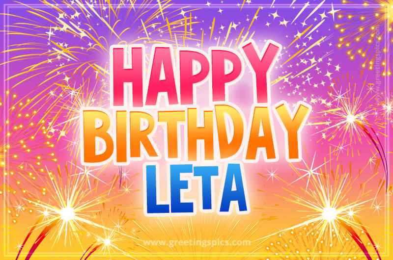 Happy Birthday Leta Picture with fireworks