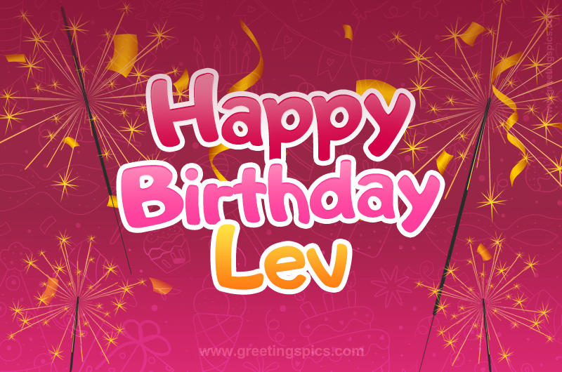 Happy Birthday Lev Image with sparklers