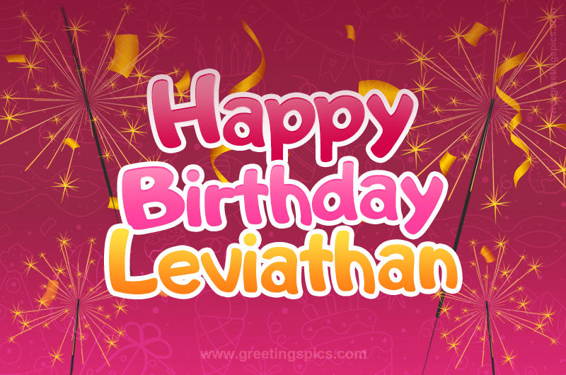 Happy Birthday Leviathan Image with sparklers