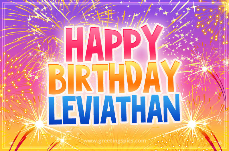 Happy Birthday Leviathan Picture with fireworks