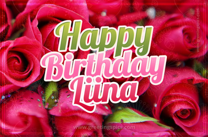 Happy Birthday Liina beautiful Image with red roses