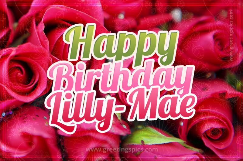 Happy Birthday Lilly-Mae beautiful Image with red roses