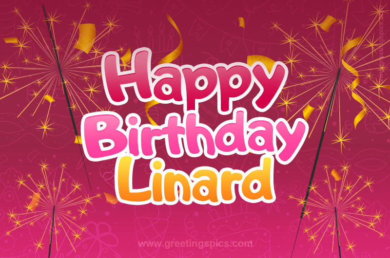 Happy Birthday Linard Image with sparklers