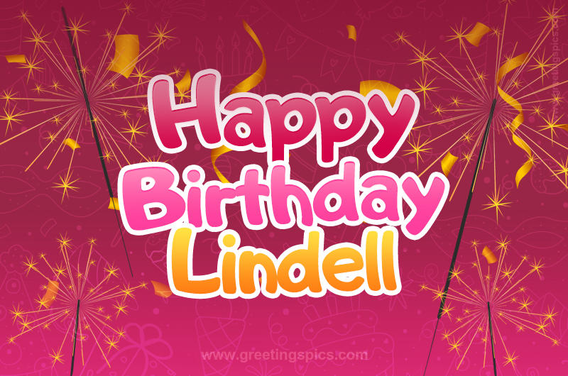 Happy Birthday Lindell Image with sparklers