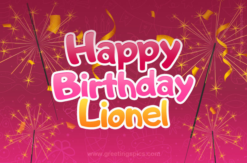 Happy Birthday Lionel Image with sparklers