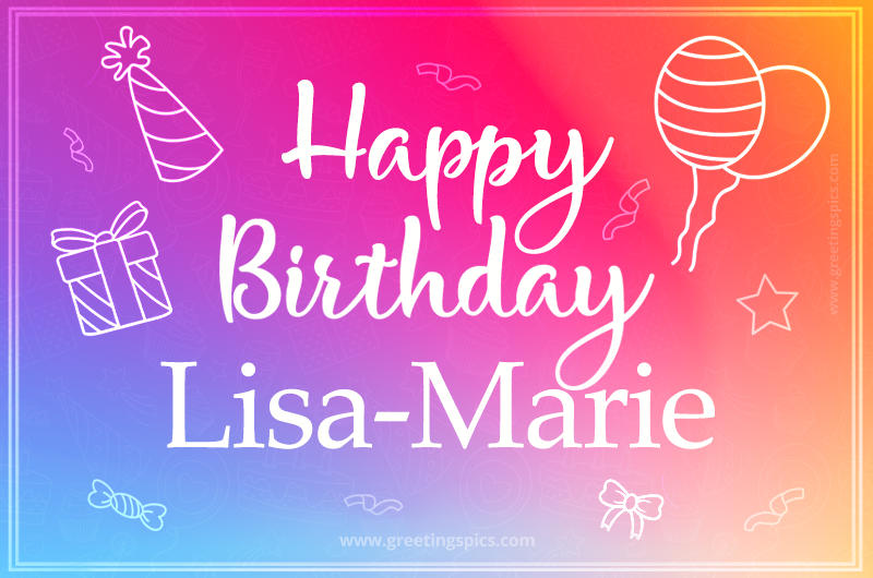 Colorful Happy Birthday Card For Lisa-Marie