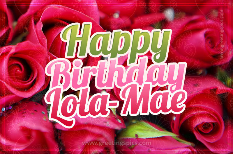 Happy Birthday Lola-Mae beautiful Image with red roses