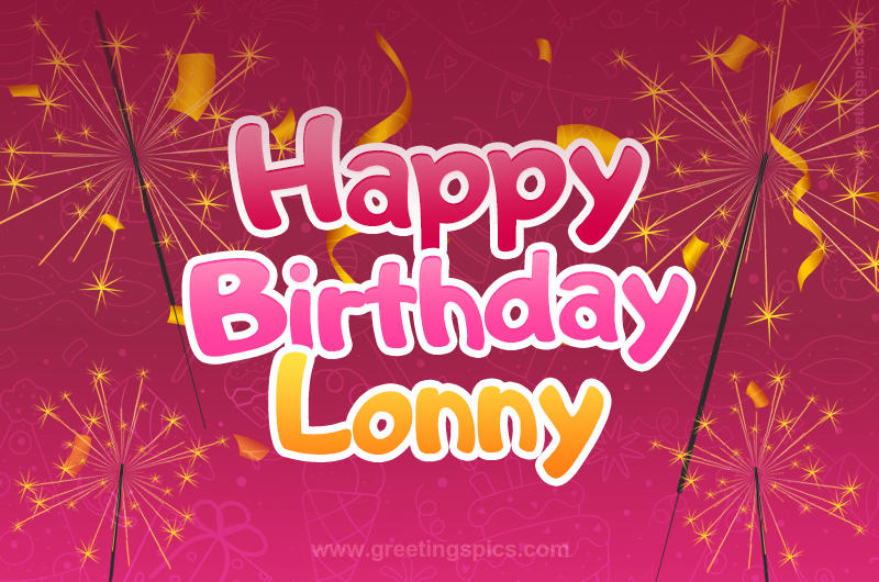 Happy Birthday Lonny Image with sparklers