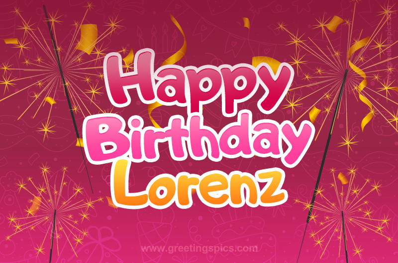 Happy Birthday Lorenz Image with sparklers