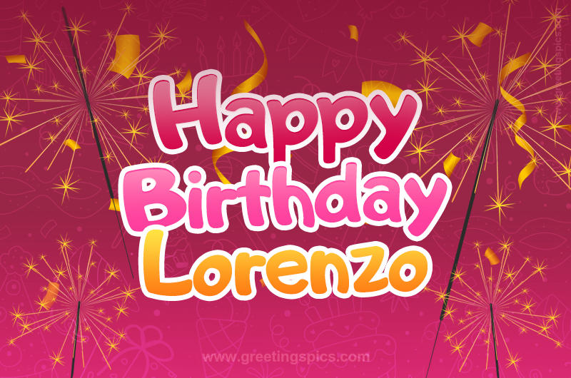 Happy Birthday Lorenzo Image with sparklers