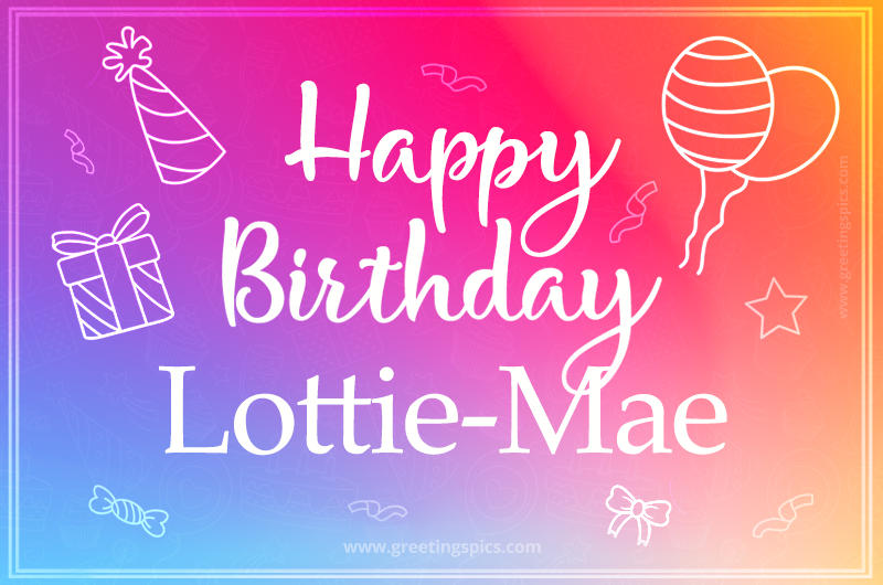 Colorful Happy Birthday Card For Lottie-Mae