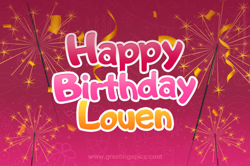 Happy Birthday Louen Image with sparklers