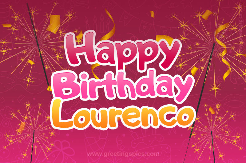 Happy Birthday Lourenco Image with sparklers