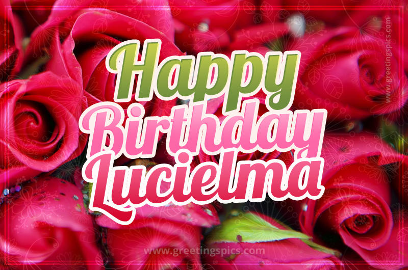 Happy Birthday Lucielma beautiful Image with red roses