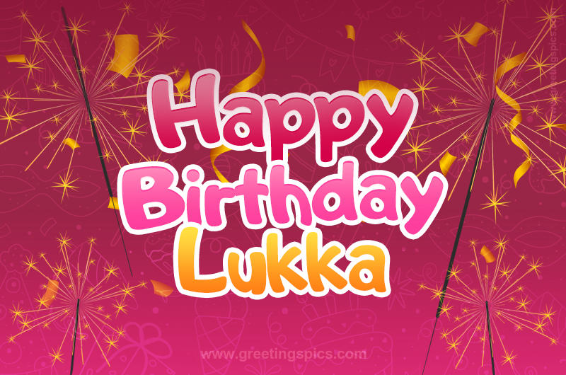 Happy Birthday Lukka Image with sparklers