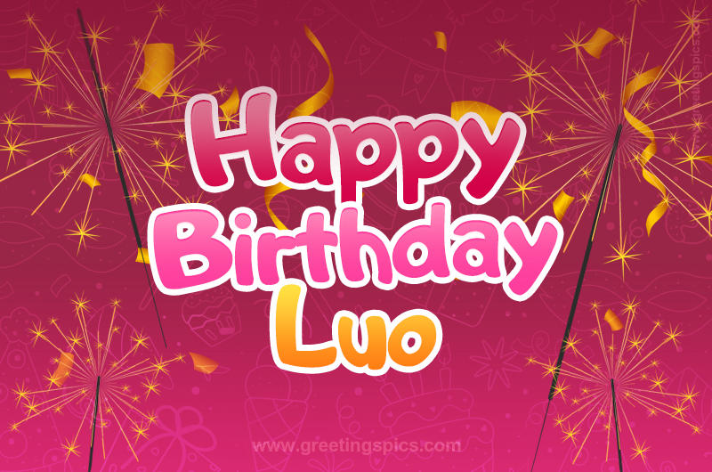 Happy Birthday Luo Image with sparklers