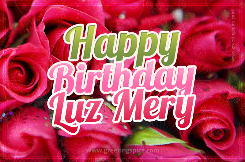 Happy Birthday Luz Mery beautiful Image with red roses