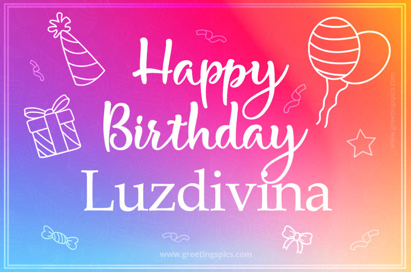 Colorful Happy Birthday Card For Luzdivina