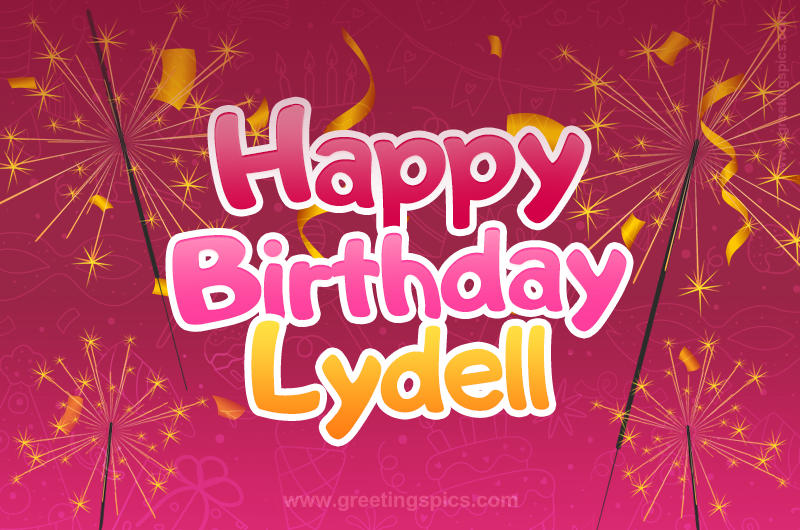 Happy Birthday Lydell Image with sparklers