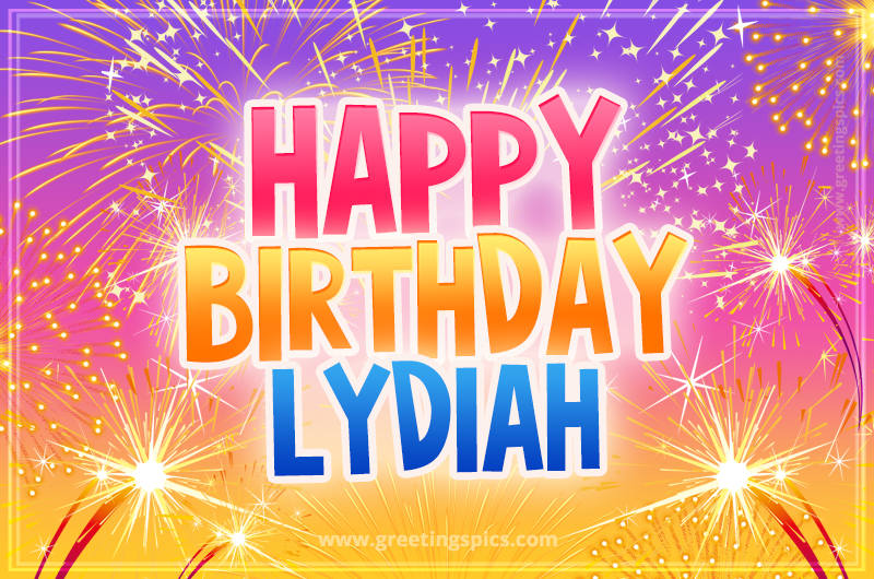 Happy Birthday Lydiah Picture with fireworks