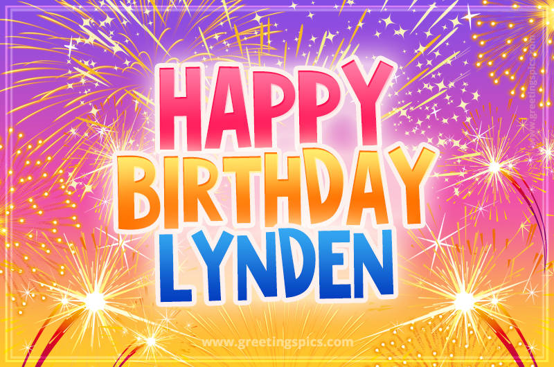 Happy Birthday Lynden Picture with fireworks