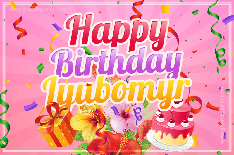 Beautiful Birthday Card for Lyubomyr with pink background