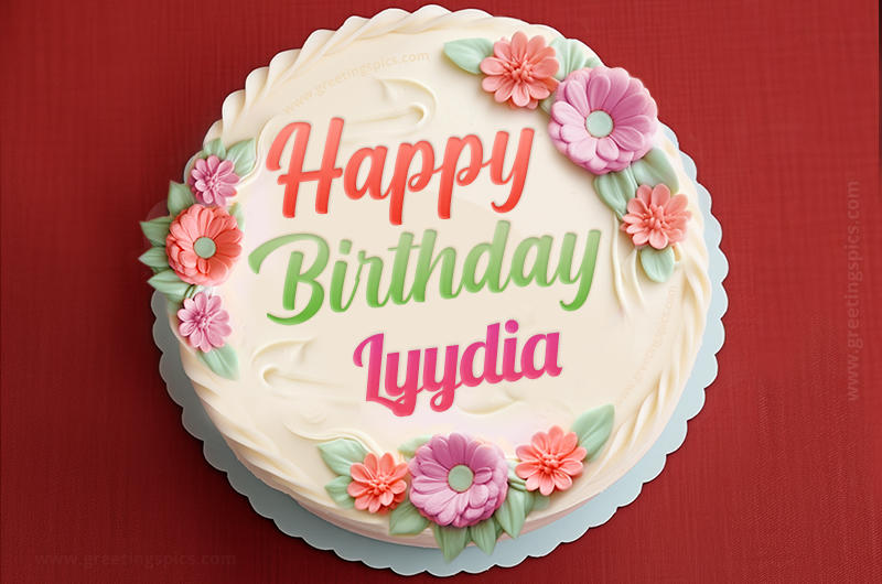 Happy Birthday Lyydia Cake Image With Name