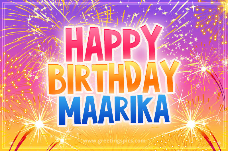 Happy Birthday Maarika Picture with fireworks