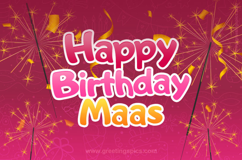 Happy Birthday Maas Image with sparklers