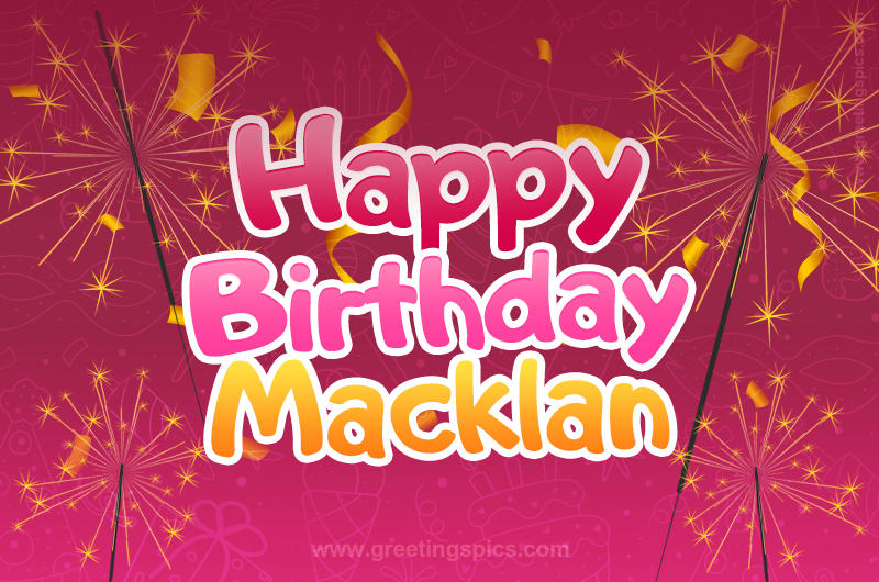 Happy Birthday Macklan Image with sparklers