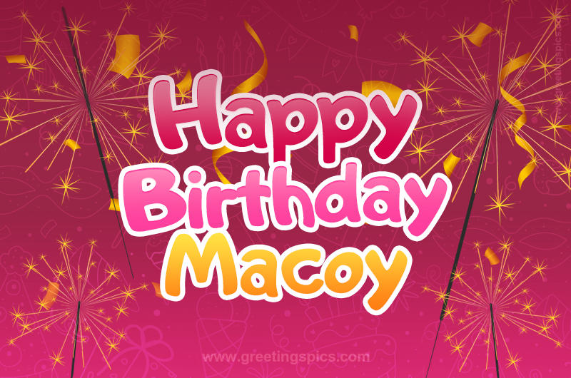 Happy Birthday Macoy Image with sparklers