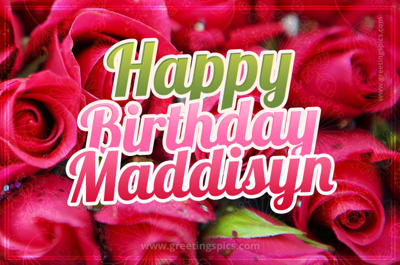 Happy Birthday Maddisyn beautiful Image with red roses