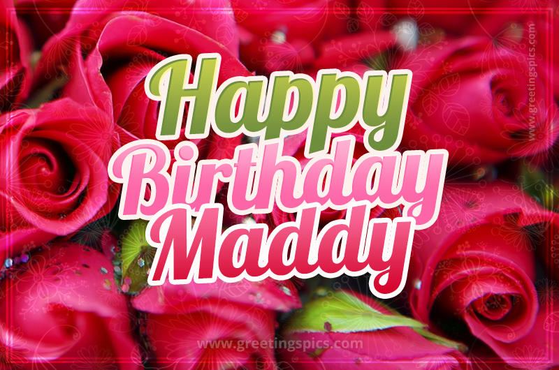 Happy Birthday Maddy beautiful Image with red roses