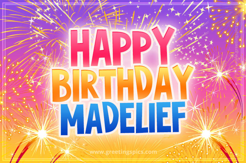 Happy Birthday Madelief Picture with fireworks