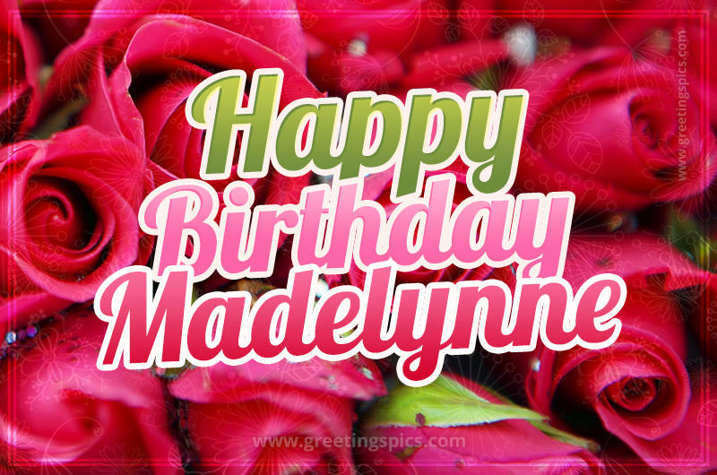 Happy Birthday Madelynne beautiful Image with red roses