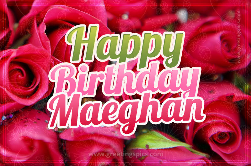 Happy Birthday Maeghan beautiful Image with red roses