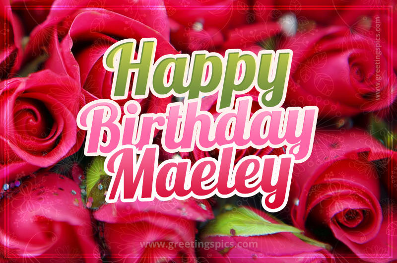 Happy Birthday Maeley beautiful Image with red roses