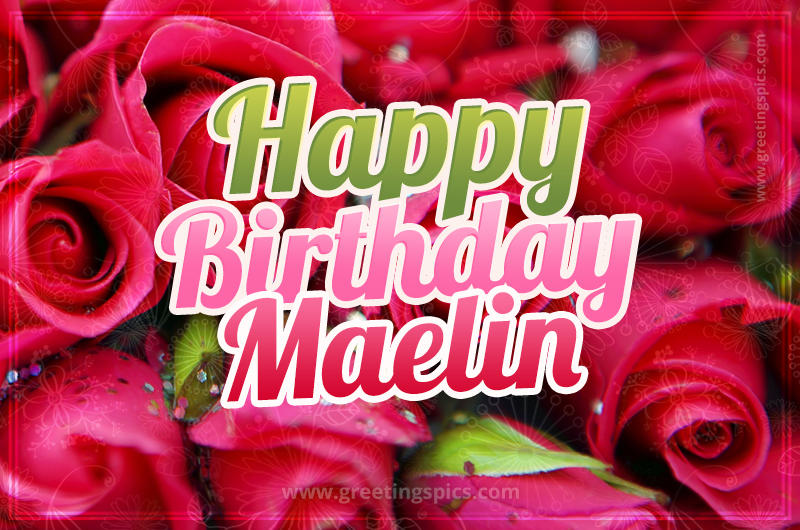 Happy Birthday Maelin beautiful Image with red roses