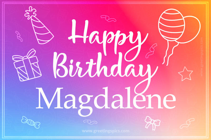 Colorful Happy Birthday Card For Magdalene