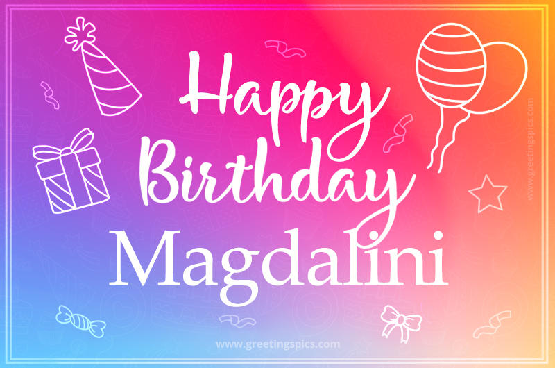 Colorful Happy Birthday Card For Magdalini