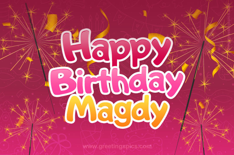 Happy Birthday Magdy Image with sparklers