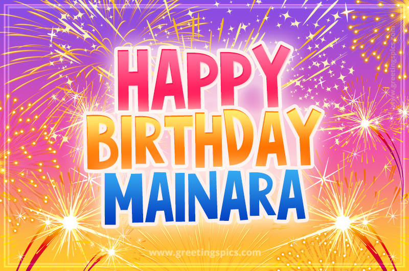 Happy Birthday Mainara Picture with fireworks