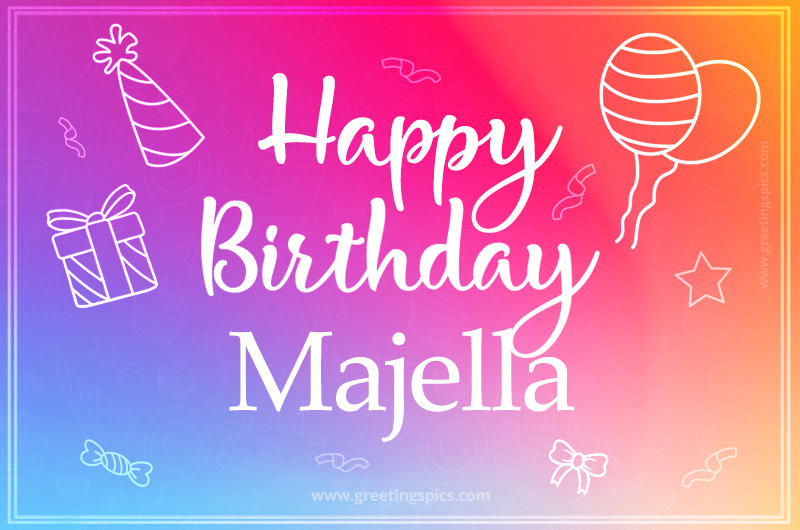 Colorful Happy Birthday Card For Majella