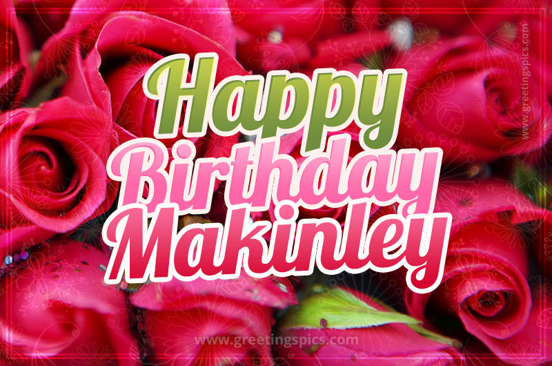 Happy Birthday Makinley beautiful Image with red roses