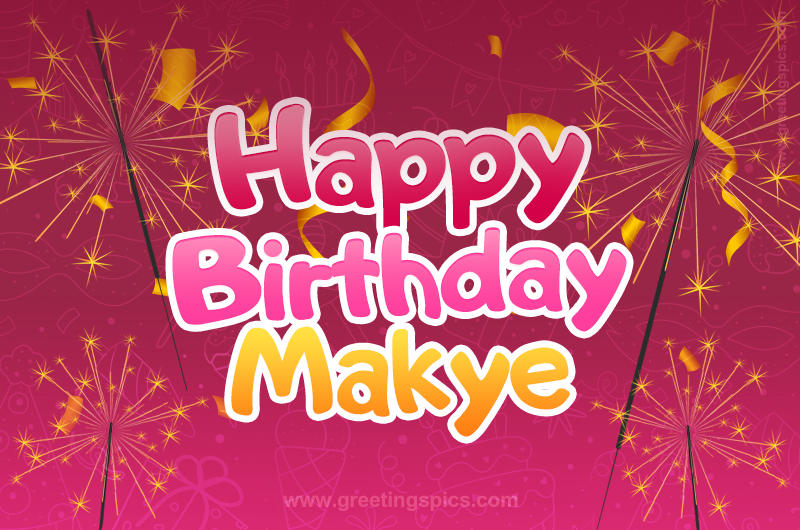 Happy Birthday Makye Image with sparklers